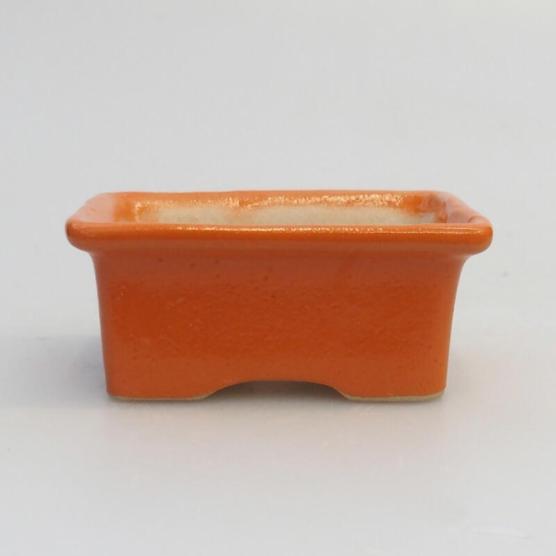 Ciotola per bonsai in ceramica 6 x 4,5 x 2,5 cm, arancione