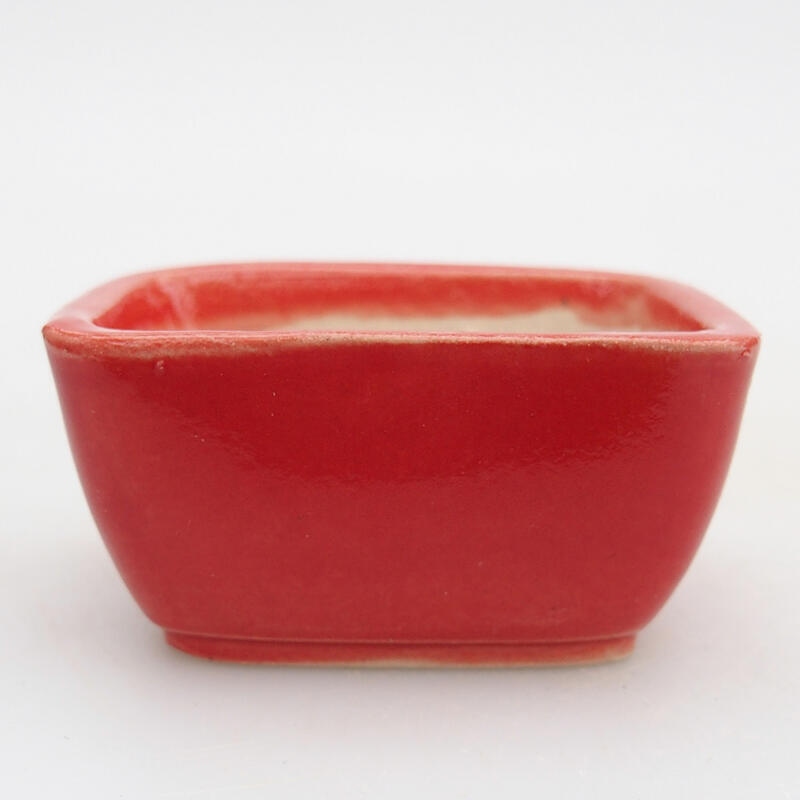 Ciotola per bonsai in ceramica 6 x 4 x 3 cm, colore rosso