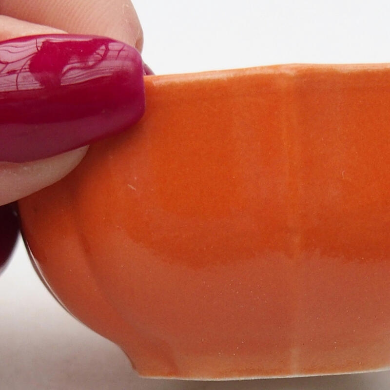 Ciotola per bonsai in ceramica 6 x 6 x 3 cm, arancione