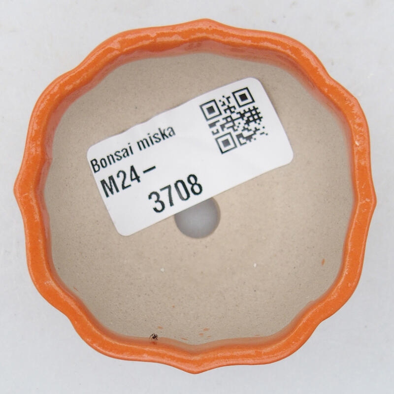 Ciotola per bonsai in ceramica 6 x 6 x 3 cm, arancione