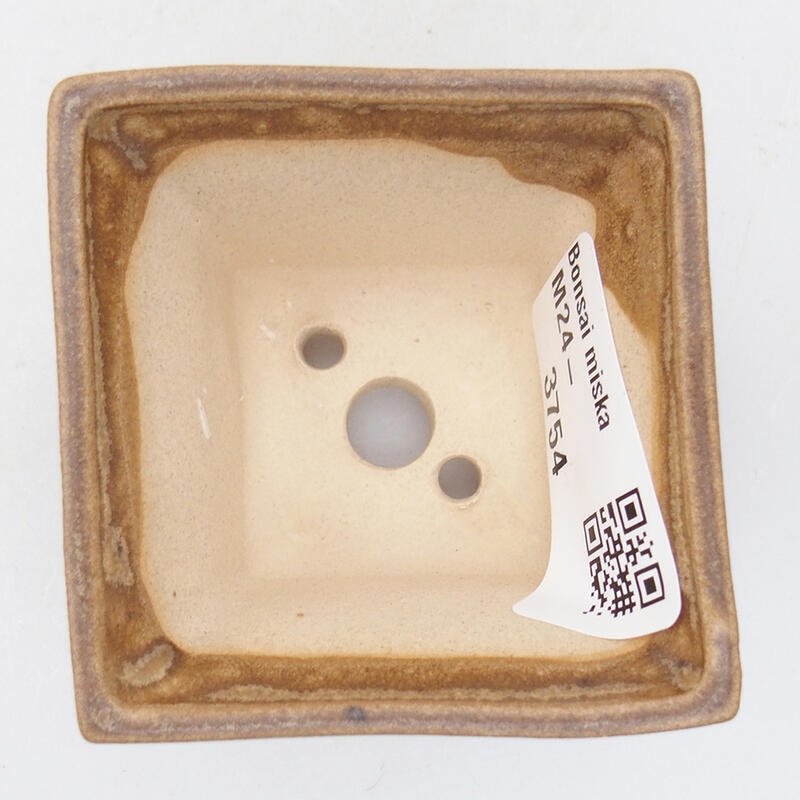 Ciotola per bonsai in ceramica 6 x 6 x 4 cm, colore beige