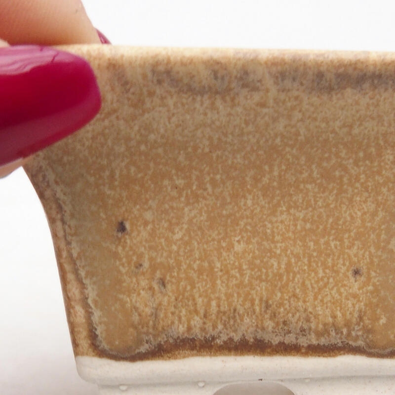 Ciotola per bonsai in ceramica 6 x 6 x 4 cm, colore beige