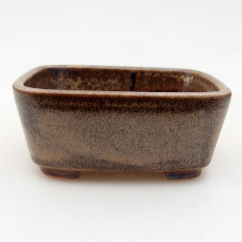Ciotola per bonsai in ceramica 7,5 x 7 x 3 cm, marrone