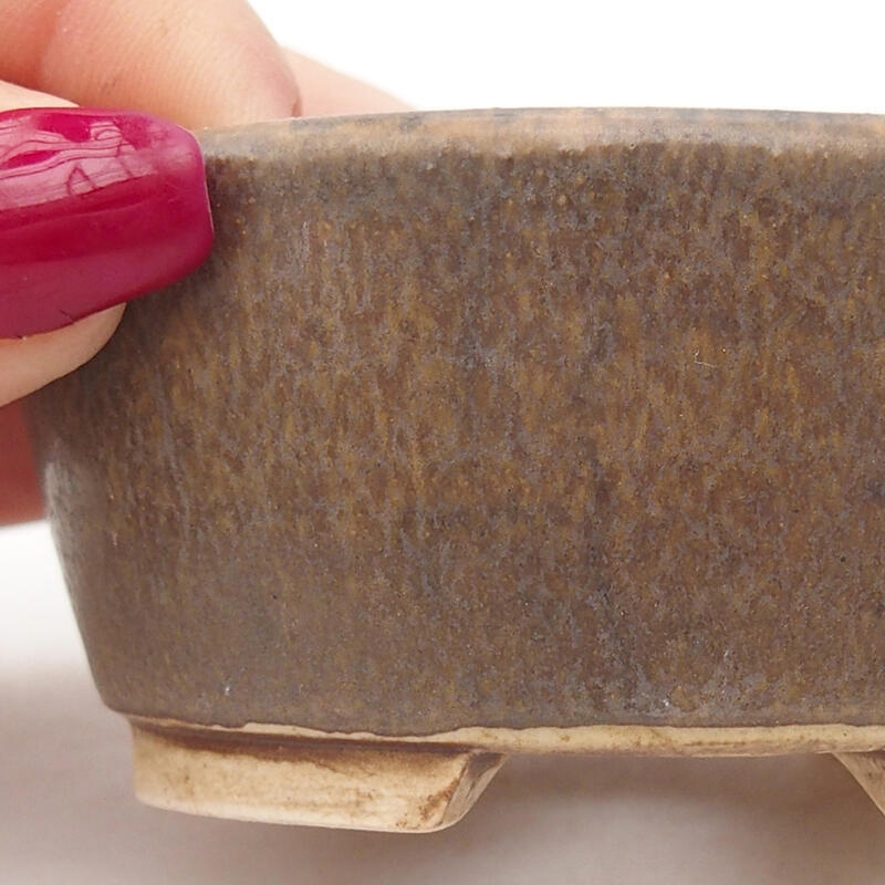 Ciotola per bonsai in ceramica 7,5 x 7 x 4 cm, marrone