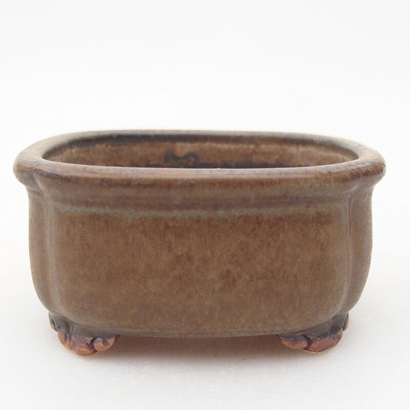 Ciotola per bonsai in ceramica 7,5 x 7 x 4 cm, marrone