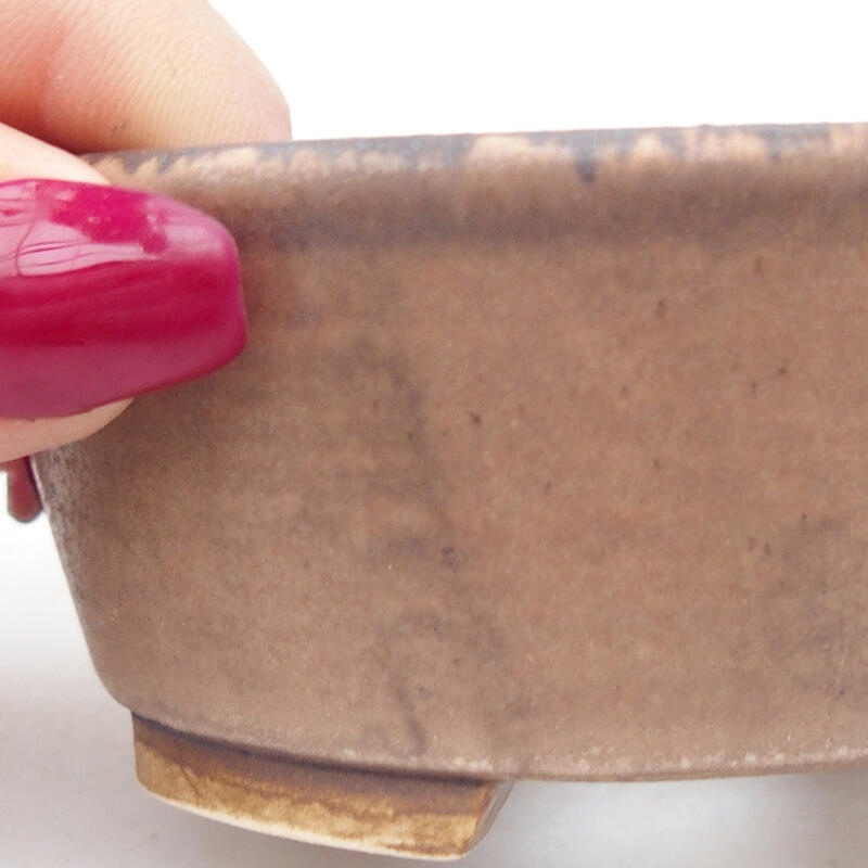 Ciotola per bonsai in ceramica 7,5 x 7 x 4 cm, marrone
