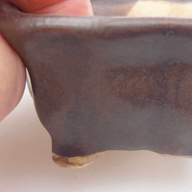 Ciotola per bonsai in ceramica 7 x 6,5 x 3,5 cm, marrone