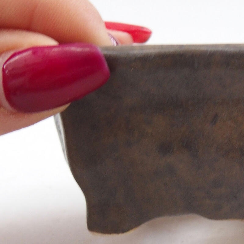 Ciotola per bonsai in ceramica 7 x 7 x 3,5 cm, marrone