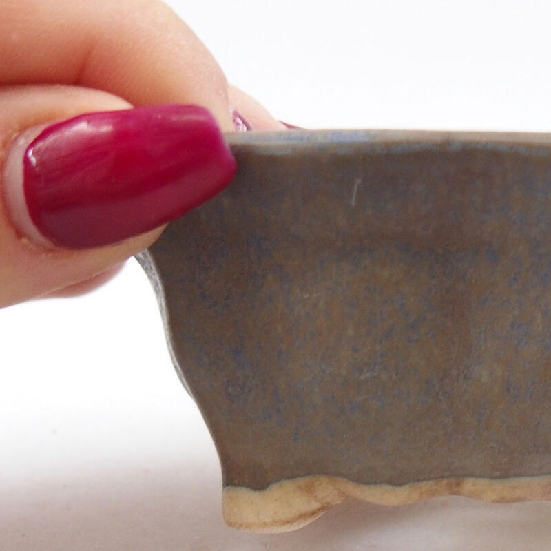 Ciotola bonsai in ceramica 7 x 7 x 3,5 cm, colore blu