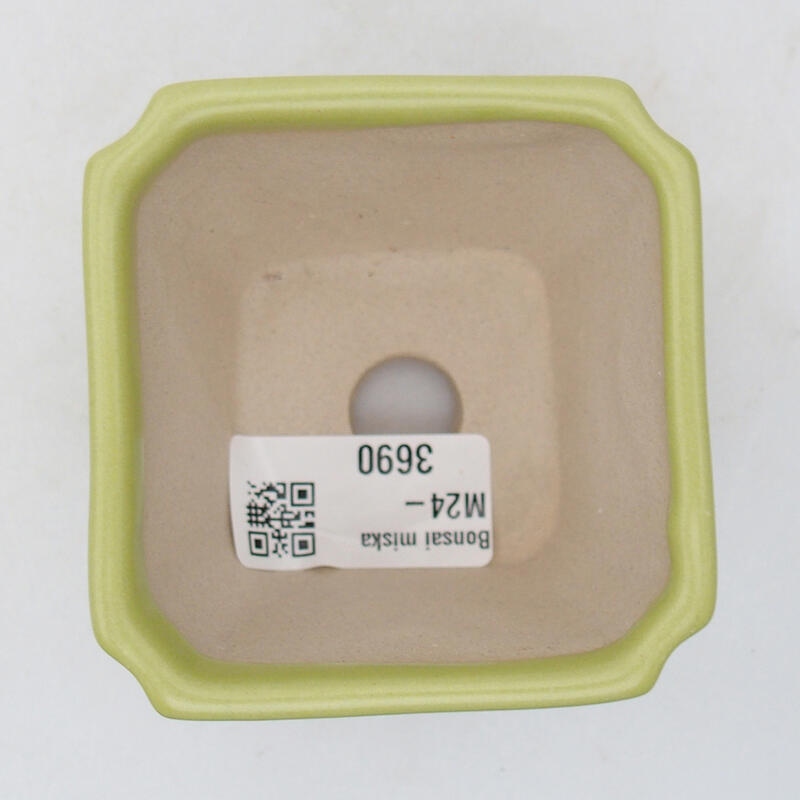 Ciotola per bonsai in ceramica 7 x 7 x 6 cm, verde