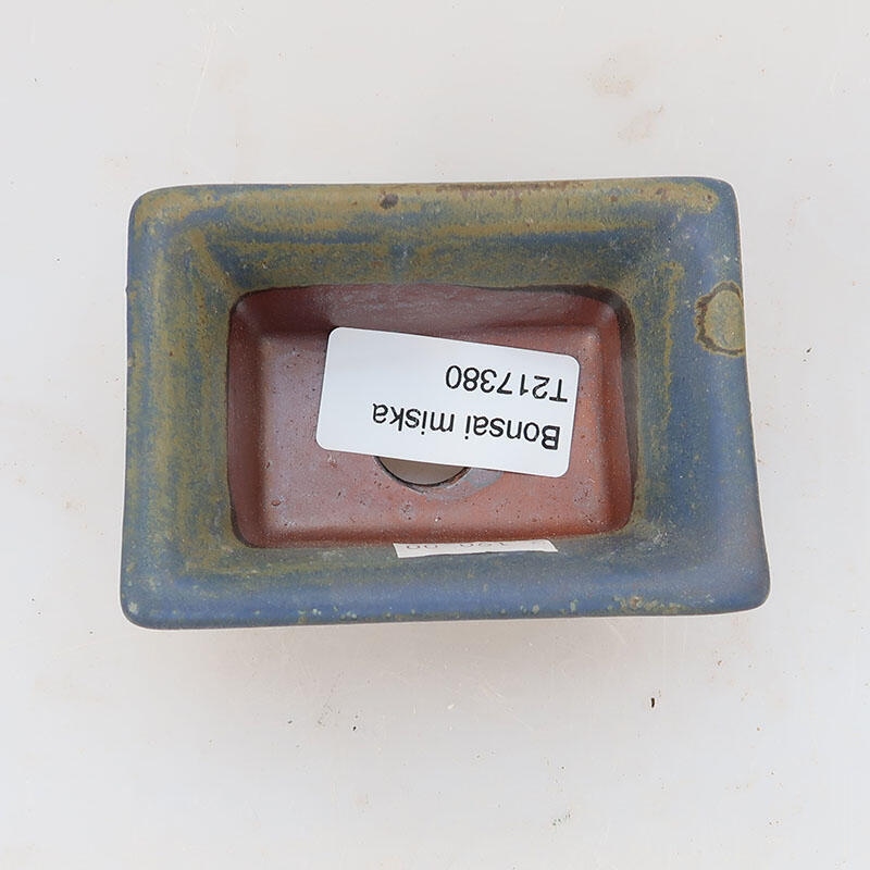 Ciotola per bonsai in ceramica 8,5 x 6 x 4 cm, colore blu