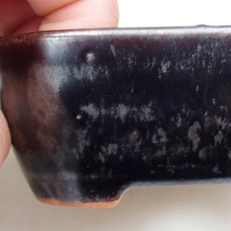 Ciotola bonsai in ceramica 8,5 x 7 x 3,5 cm, colore metallo