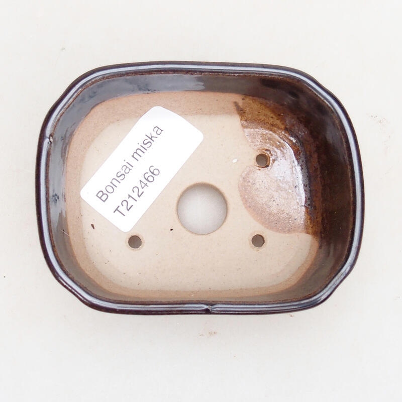 Ciotola bonsai in ceramica 8,5 x 7 x 3,5 cm, colore metallo