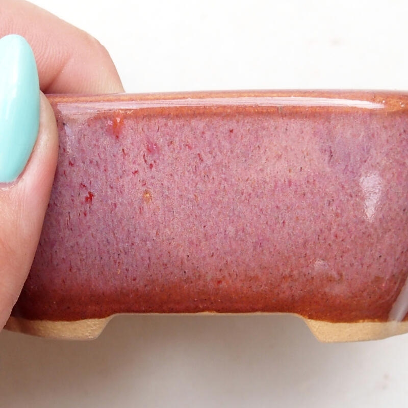 Ciotola bonsai in ceramica 8,5 x 7 x 3,5 cm, rosa-marrone