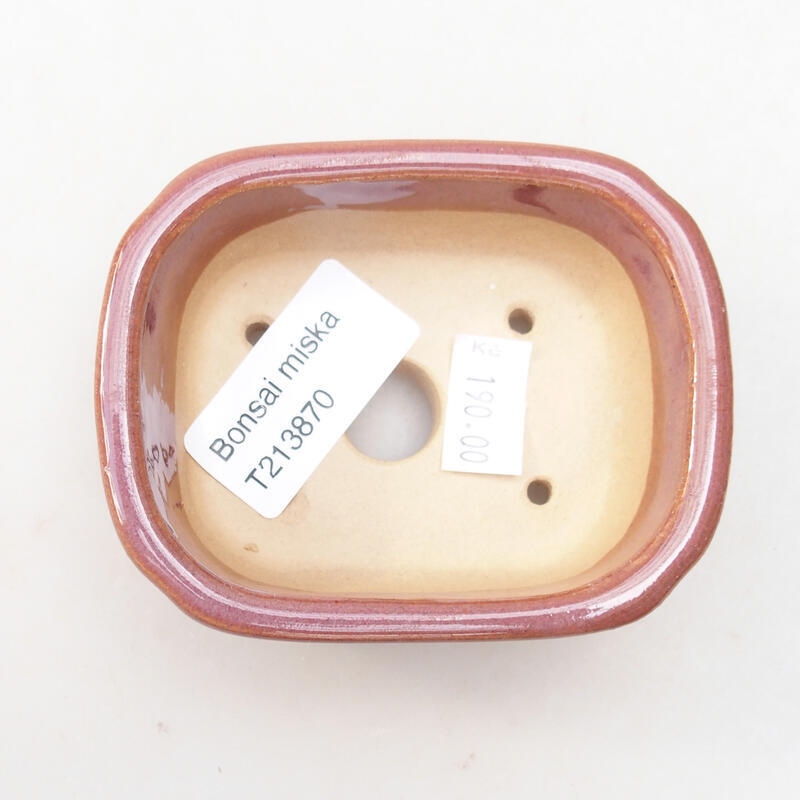 Ciotola bonsai in ceramica 8,5 x 7 x 3,5 cm, rosa-marrone