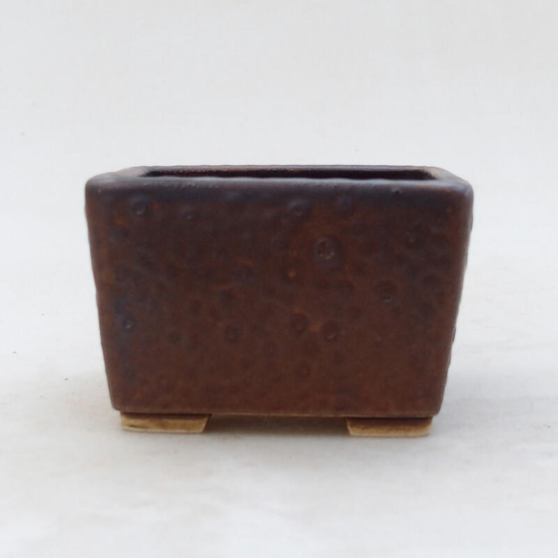 Ciotola per bonsai in ceramica 8,5 x 8,5 x 5,5 cm, marrone