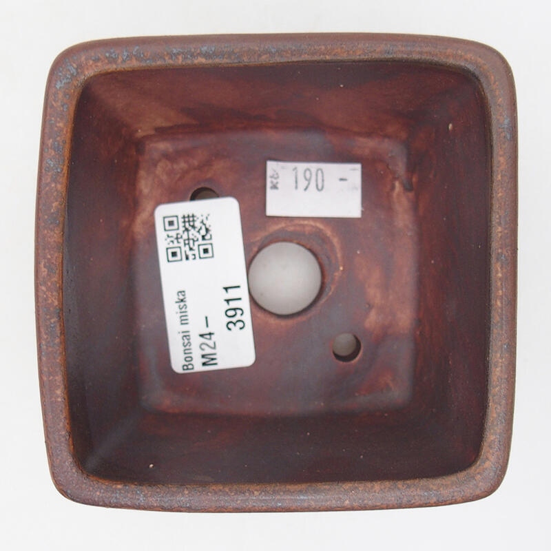 Ciotola per bonsai in ceramica 8,5 x 8,5 x 5,5 cm, marrone