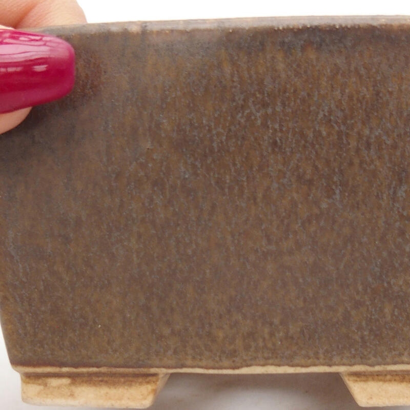 Ciotola per bonsai in ceramica 8,5 x 8,5 x 5,5 cm, marrone