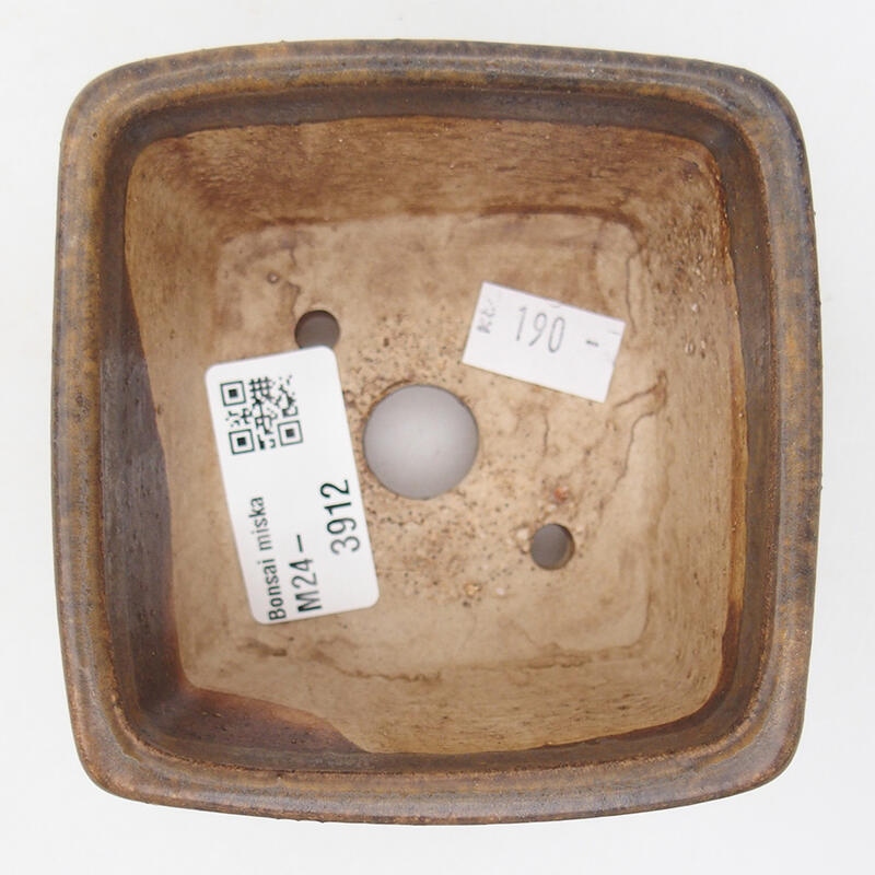 Ciotola per bonsai in ceramica 8,5 x 8,5 x 5,5 cm, marrone