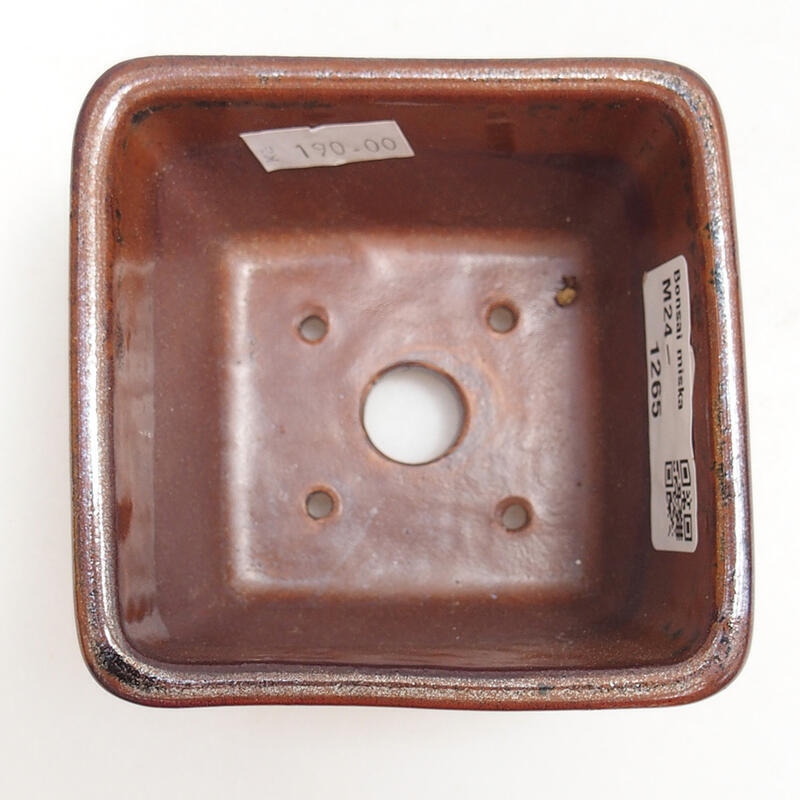 Ciotola per bonsai in ceramica 8,5 x 8,5 x 5,5 cm, marrone