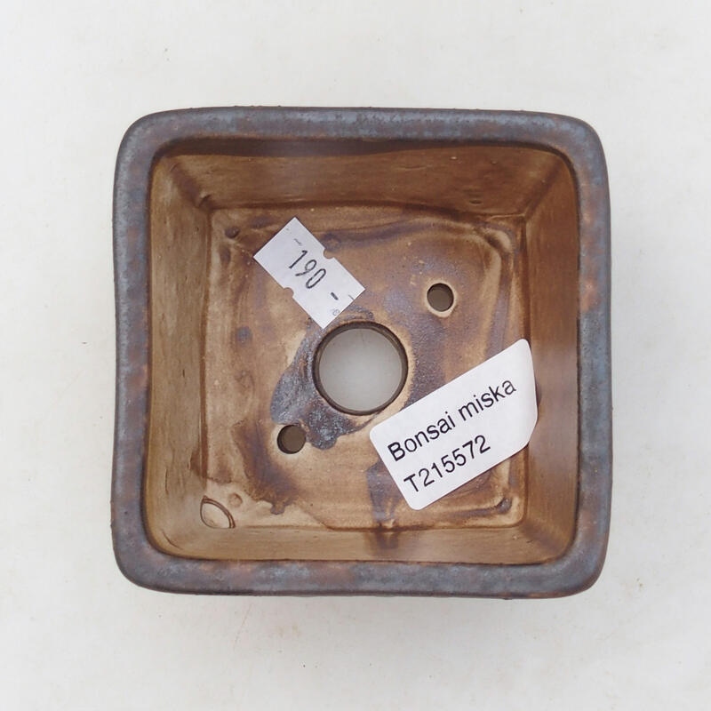Ciotola per bonsai in ceramica 8,5 x 8,5 x 5,5 cm, marrone