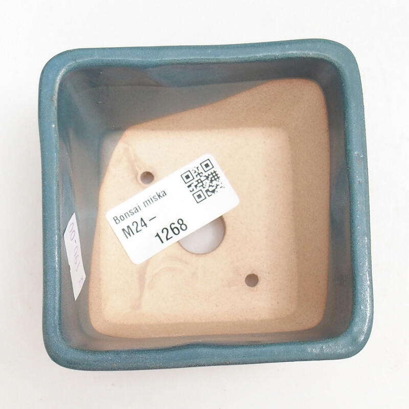 Ciotola bonsai in ceramica 8,5 x 8,5 x 5,5 cm, colore blu