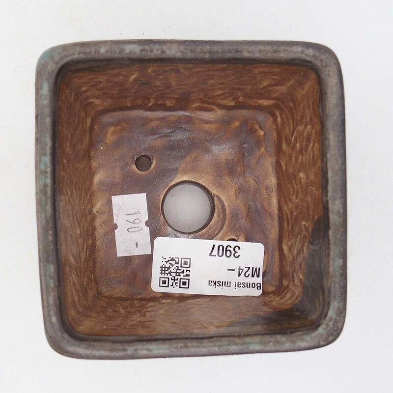 Ciotola bonsai in ceramica 8,5 x 8,5 x 5,5 cm, colore blu