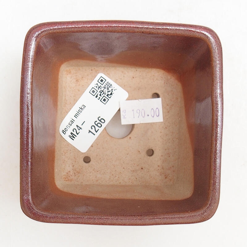 Ciotola bonsai in ceramica 8,5 x 8,5 x 5,5 cm, bordeaux