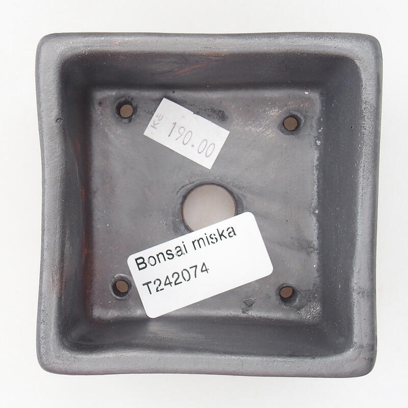 Ciotola bonsai in ceramica 8,5 x 8,5 x 5 cm, grigio