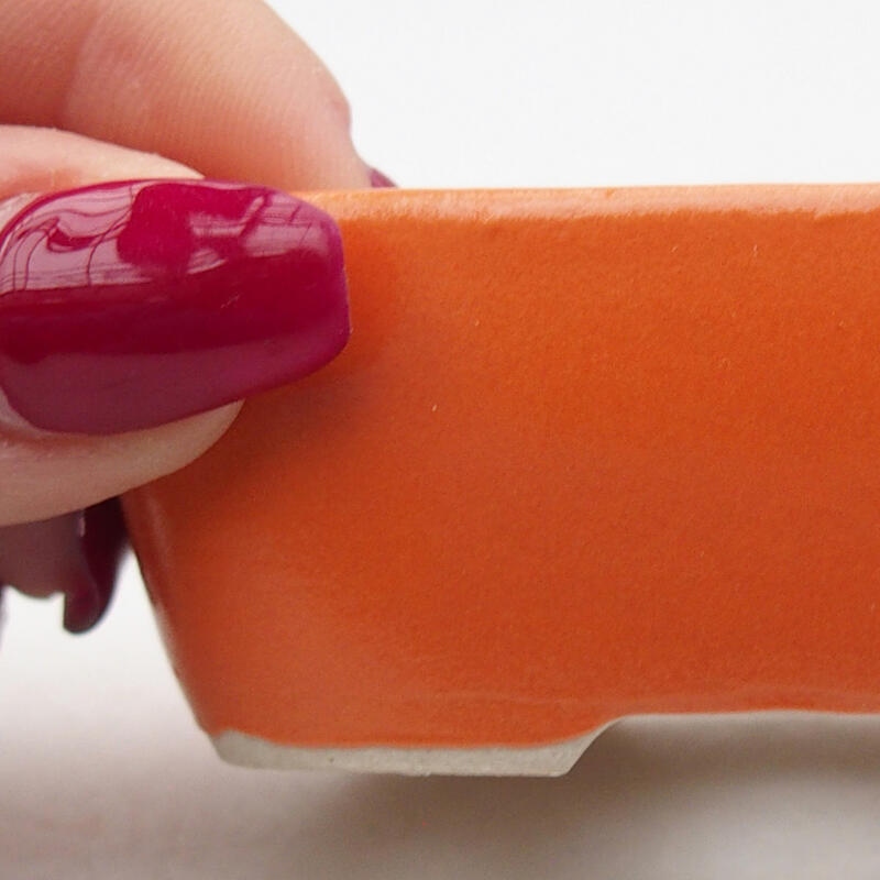 Ciotola per bonsai in ceramica 8 x 5,5 x 3 cm, arancione