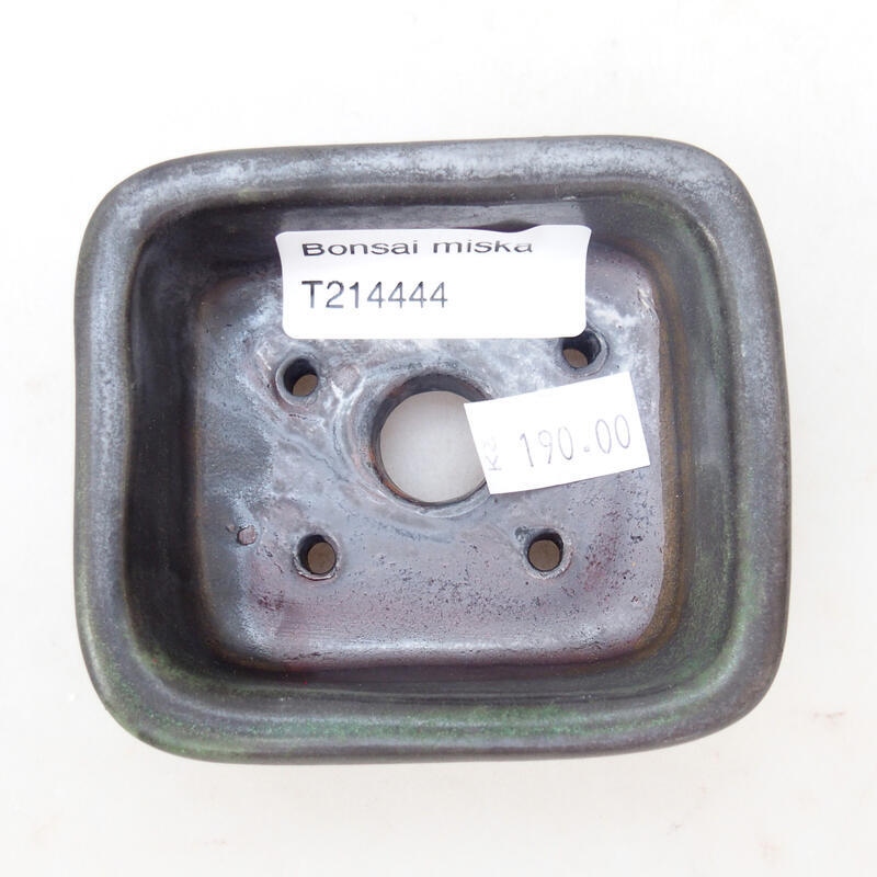 Ciotola bonsai in ceramica 8 x 7 x 3,5 cm, colore metallo