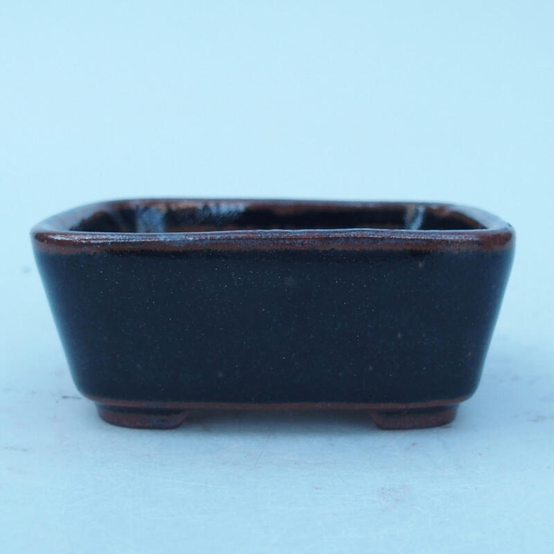Ciotola per bonsai in ceramica 8 x 7 x 3 cm, nero-marrone