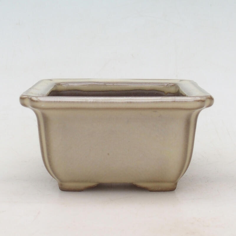 Ciotola per bonsai in ceramica 8 x 8 x 4,5 cm, colore beige