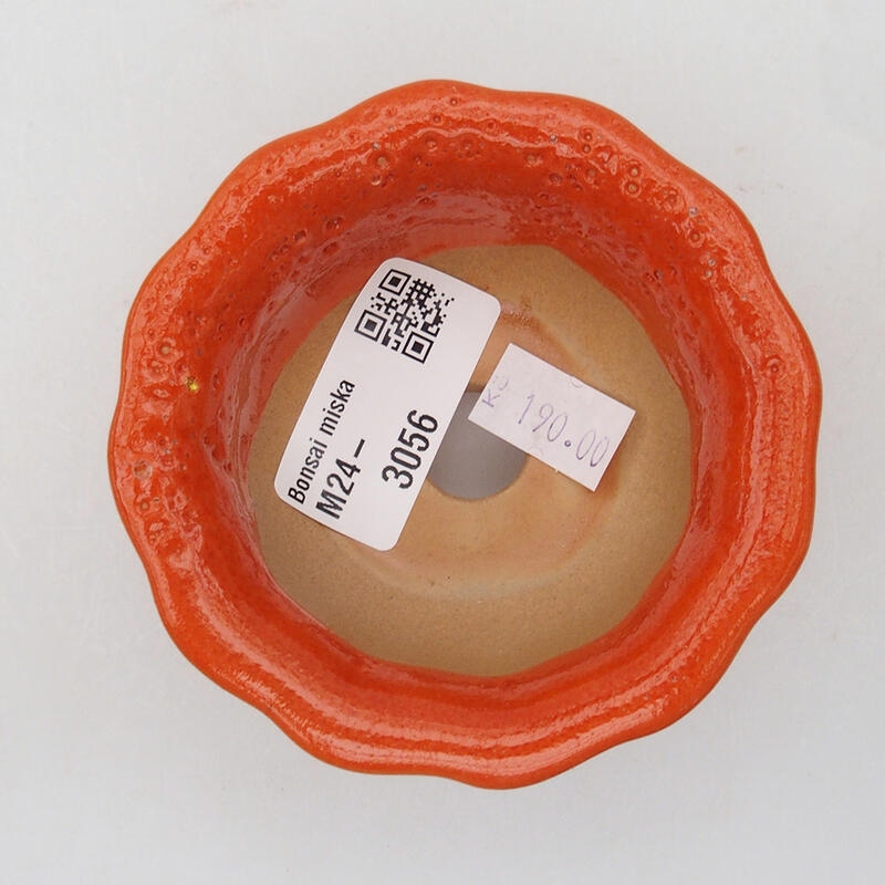 Ciotola per bonsai in ceramica 8 x 8 x 4 cm, arancione