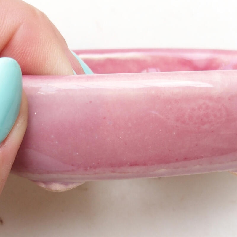 Ciotola bonsai in ceramica 9,5 x 6,5 x 3 cm, rosa