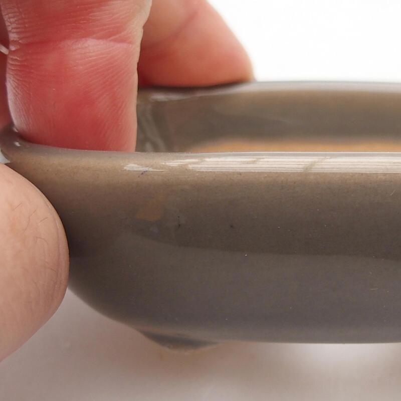 Ciotola bonsai in ceramica 9,5 x 6 x 2,5 cm, grigio