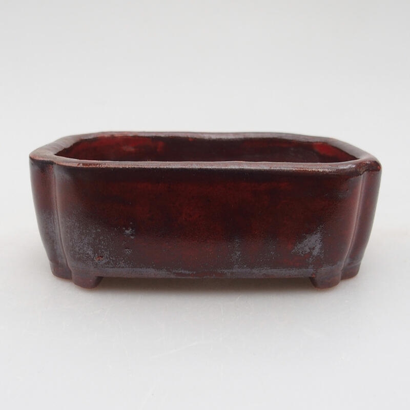 Ciotola per bonsai in ceramica 9,5 x 7,5 x 3,5 cm, colore rosso