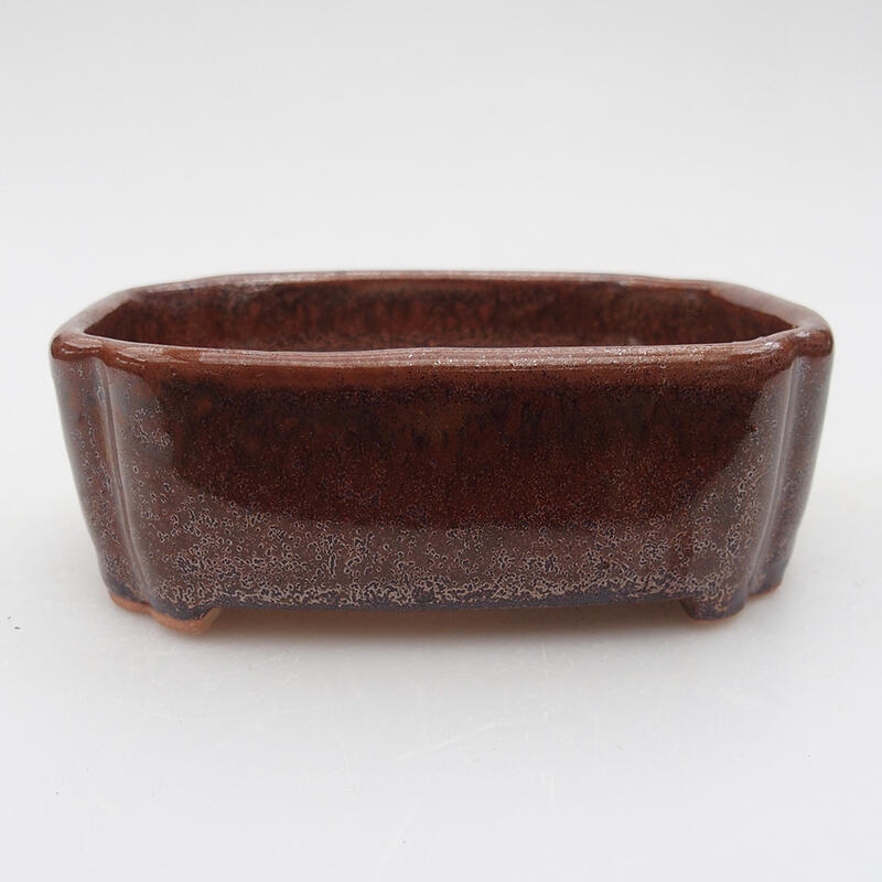 Ciotola per bonsai in ceramica 9,5 x 7,5 x 3,5 cm, marrone