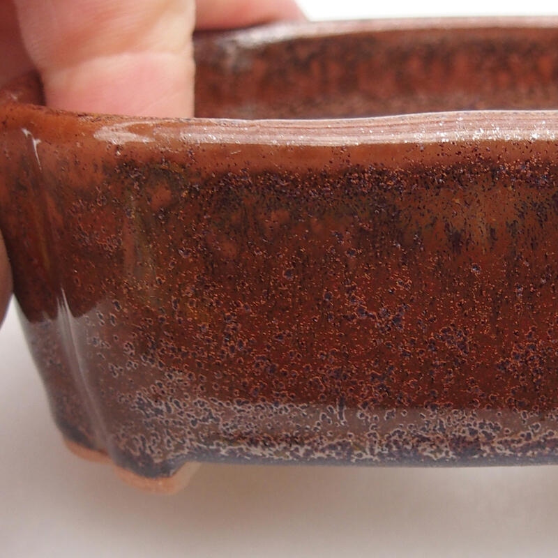 Ciotola per bonsai in ceramica 9,5 x 7,5 x 3,5 cm, marrone