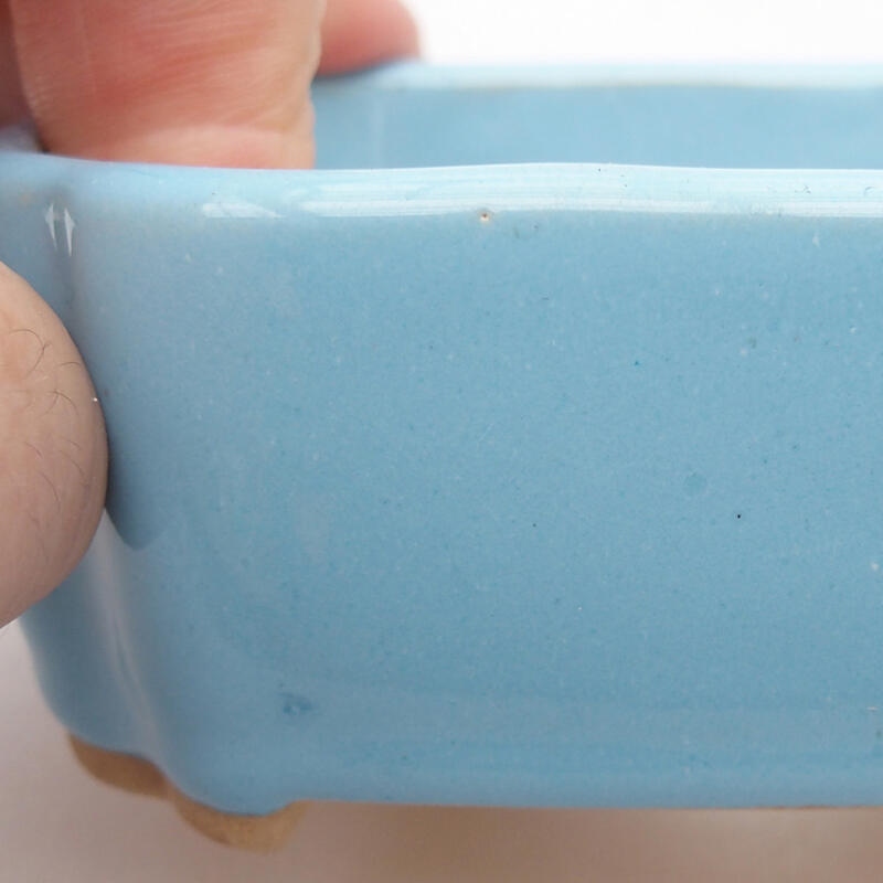 Ciotola bonsai in ceramica 9,5 x 7,5 x 3,5 cm, colore blu