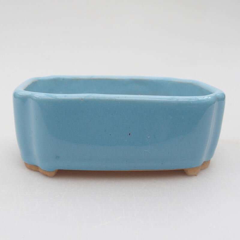 Ciotola bonsai in ceramica 9,5 x 7,5 x 3,5 cm, colore blu