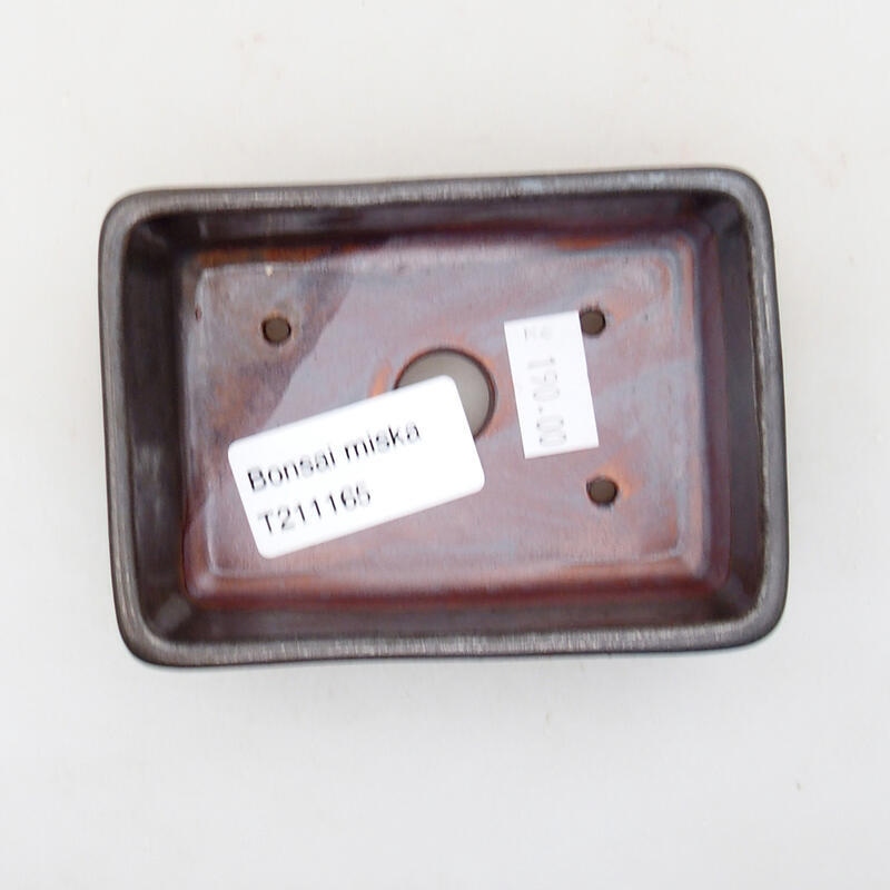 Ciotola bonsai in ceramica 9,5 x 7 x 2,5 cm, colore metallo