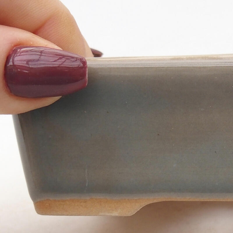 Ciotola bonsai in ceramica 9,5 x 7 x 3,5 cm, grigio
