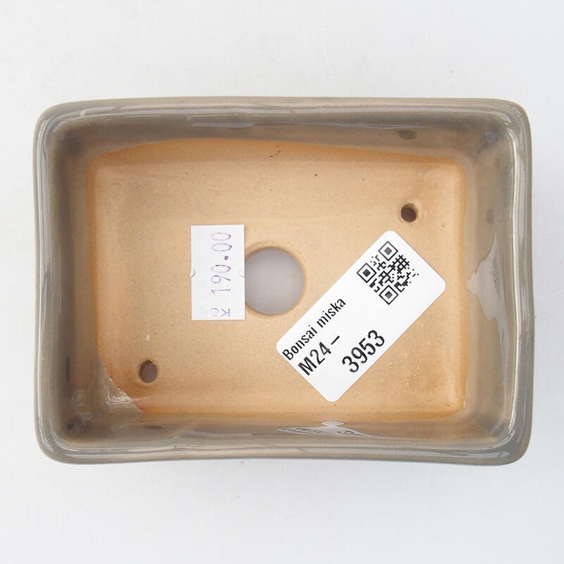 Ciotola bonsai in ceramica 9,5 x 7 x 3,5 cm, grigio