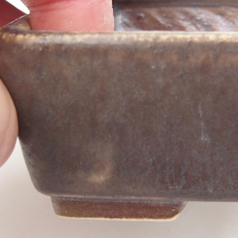 Ciotola per bonsai in ceramica 9,5 x 8 x 3,5 cm, marrone