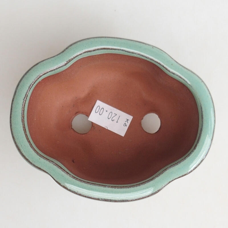 Ciotola per bonsai in ceramica 9,5 x 8 x 5 cm, verde