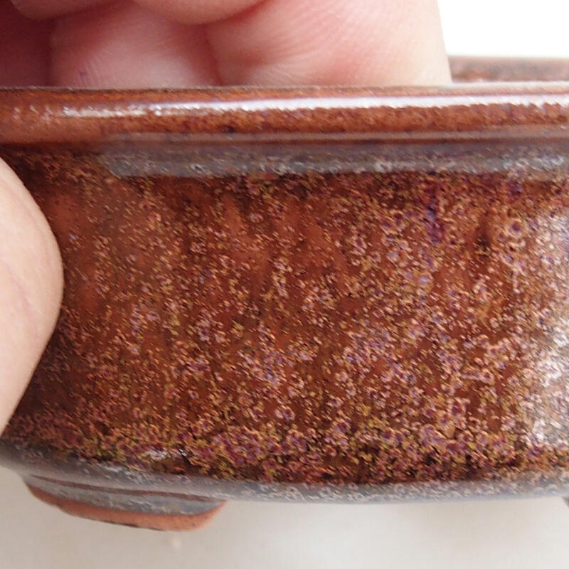Ciotola per bonsai in ceramica 9 x 6,5 x 3,5 cm, marrone