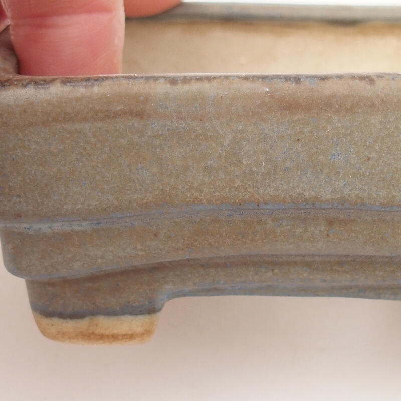 Ciotola bonsai in ceramica 9 x 7,5 x 3,5 cm, blu-grigio