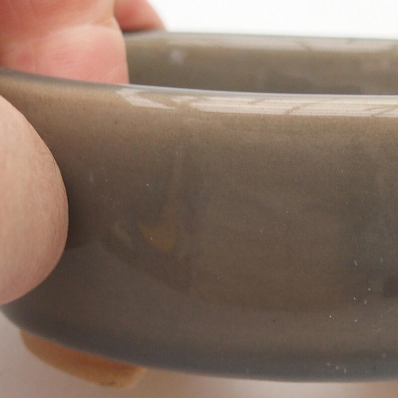 Ciotola bonsai in ceramica 9 x 7,5 x 3,5 cm, grigio