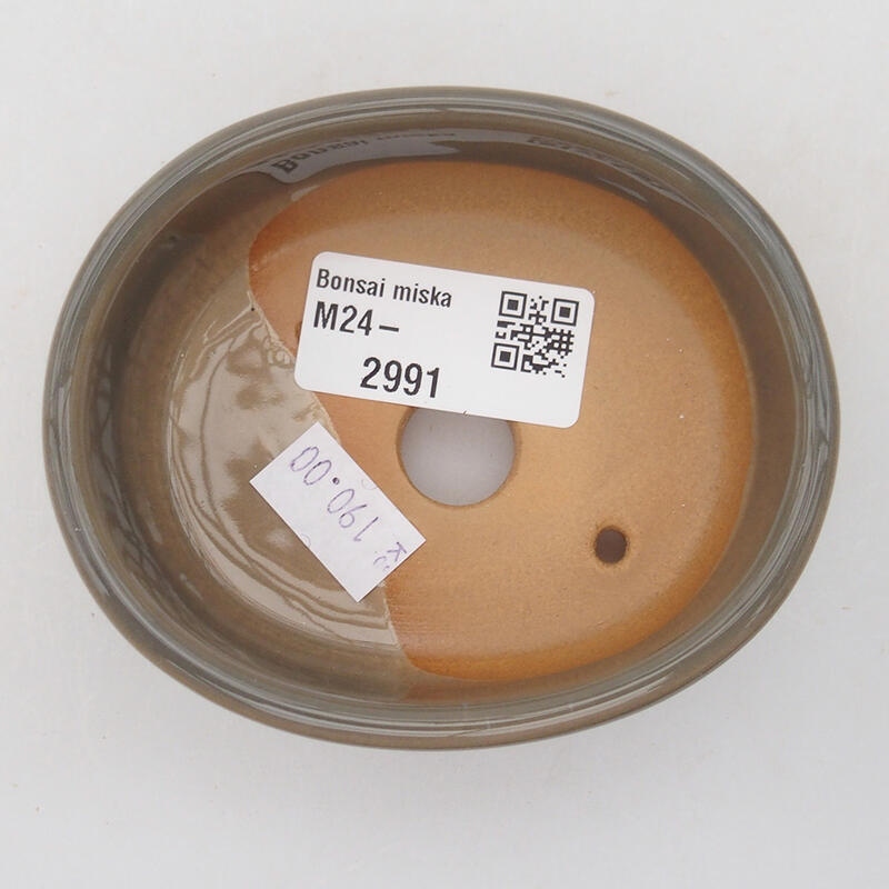 Ciotola bonsai in ceramica 9 x 7,5 x 3,5 cm, grigio